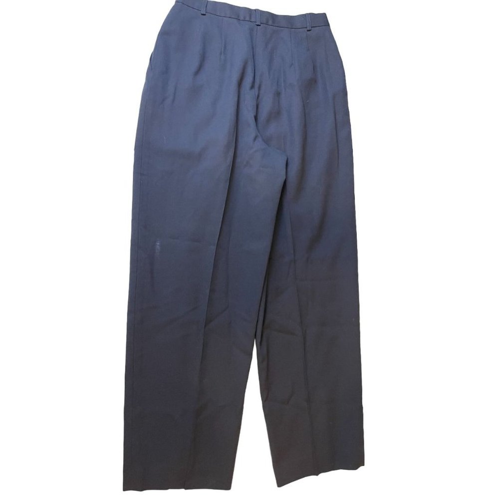 Field Manor Womens Dress Pants Modern Classic 100% Worsted Wool Navy Size 12